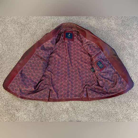 Burgundy Barya NY Leather Blazer - Picture 2 of 5
